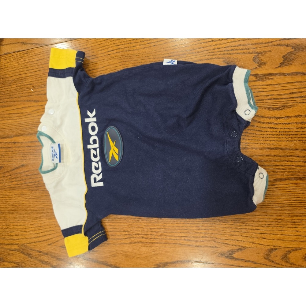 Reebok Vintage Baby 18 Month One Piece Romper Short Sleeve Snap Button